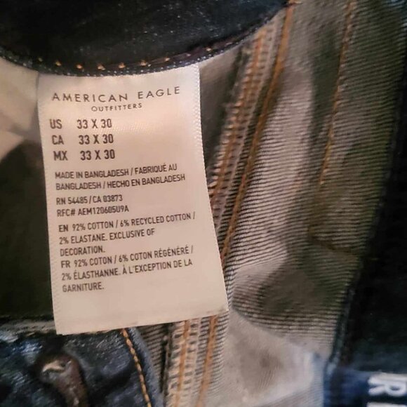 Men's American Eagle Ripped Look, Stone Washed. Denim Jeans. size 34x30 - Picture 2 of 3